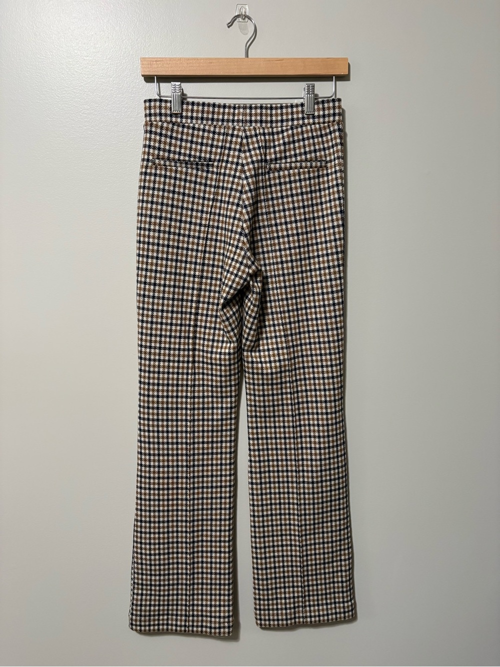 Part Two Pontas Straight Leg Mid Rise Pant Toasted Coconut Check Pattern - Picture 9 of 14